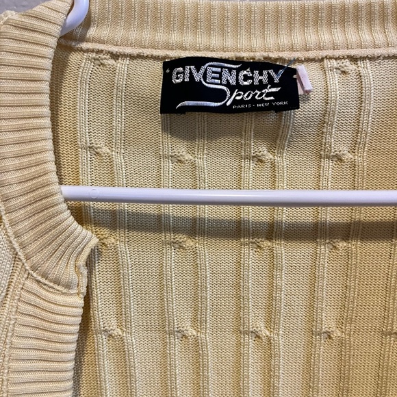 Vintage Givenchy Sports Women's Yellow Knit Textured Cardigan M (no buttons) - Picture 3 of 5